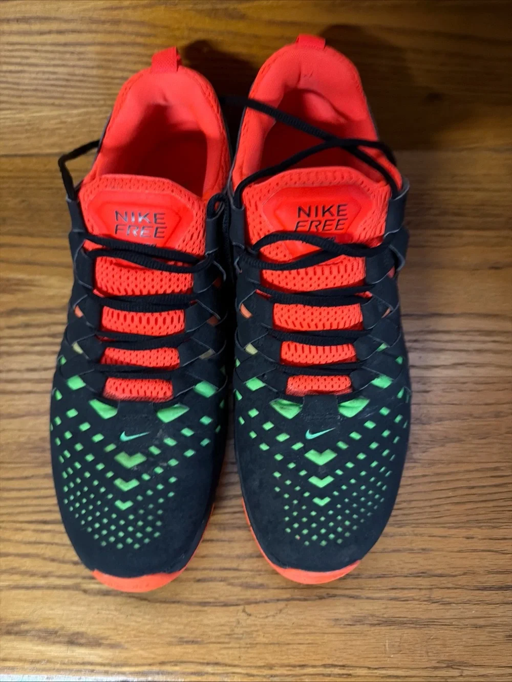 Nike Black with Neon Green and Coral Athletic Sneakers